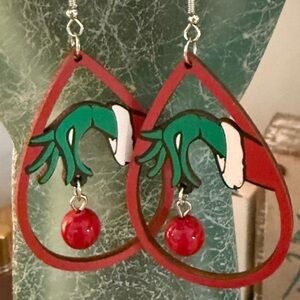 Festive Red and Green Earrings